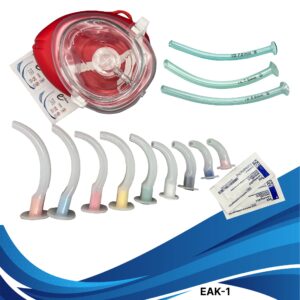 Airway Emergency Kit 1: 9 Sizes Guedel OPA | 3 Pcs, NPA | 3 pcs Lubricating Jelly | CPR Mask | 2 packets Alcohol Prep Pads