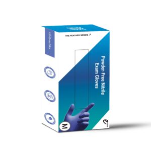 The Feather Series Nitrile Exam Gloves, Cobalt Blue, 3.5g