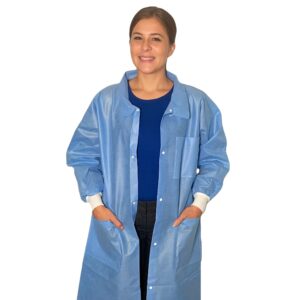 Lab Coat | Knee-Length, Knit Cuffs | Traditional / Knit Collar