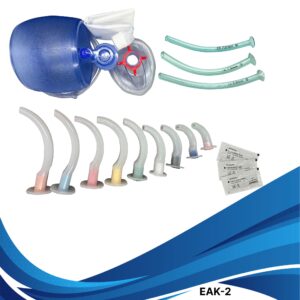 Airway Emergency Kit 2: 9 Sizes Guedel OPA | 3 Pcs, NPA | 3 pcs Lubricating Jelly | PVC Resuscitator